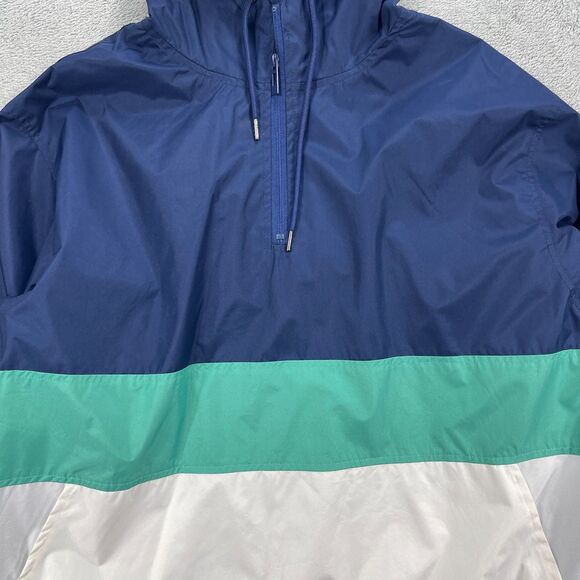 Encrypted Supply Company Jacket Mens 2X Blue Green Pull Over Quarter Zip Hooded - Picture 3 of 14